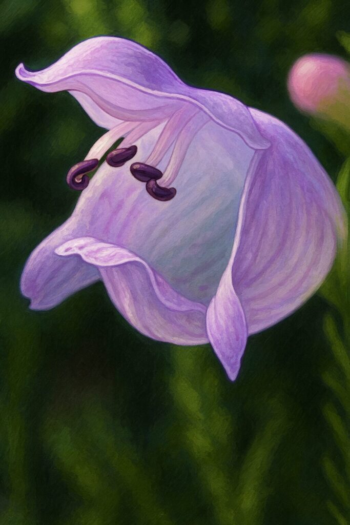 ハナトラノオの淡い紫色の花をリアルに描いたイラスト｜繊細な花びらと雄しべを表現したボタニカルアート