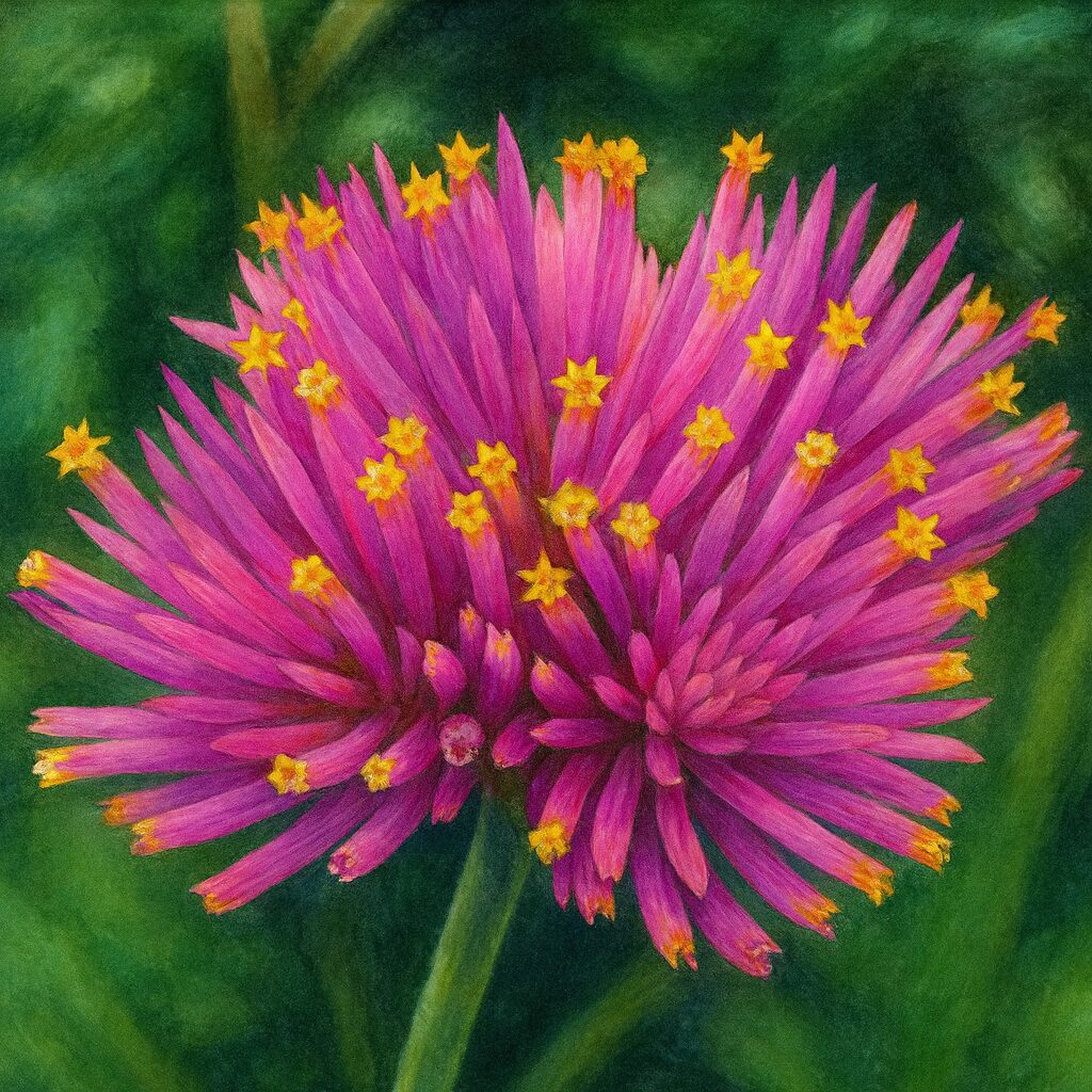 センニチコウ‘ファイヤーワークス’の接写イラスト