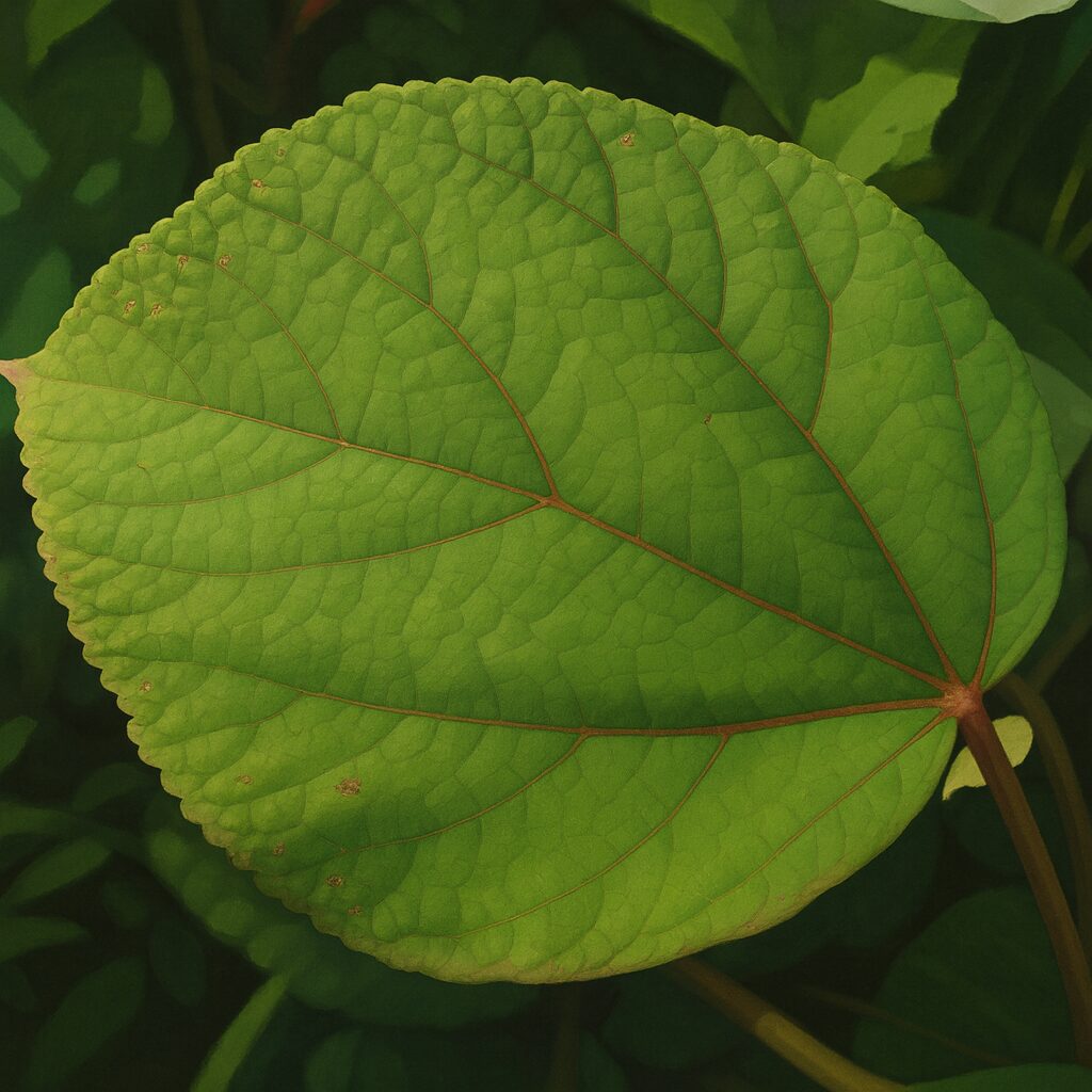 道路脇に咲く多数のアメリカフヨウの株を描いた自然風景イラスト