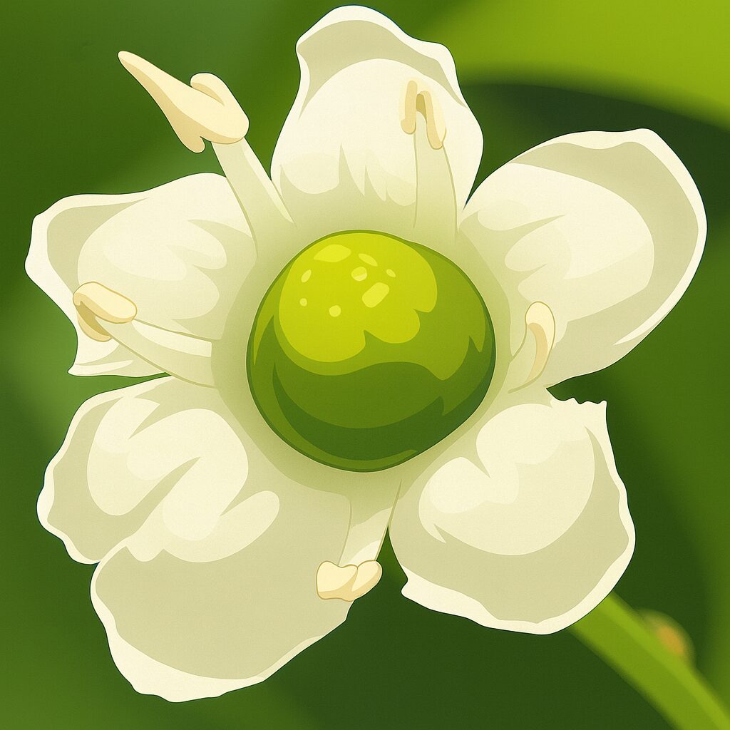 ソヨゴの白い小花を精密に描いたプロレベルのイラスト