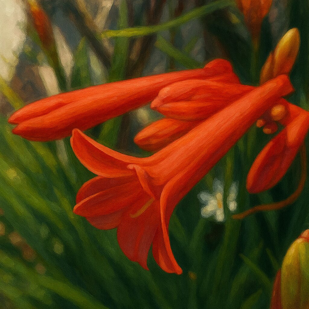 ヒメヒオウギズイセンの花をリアルに描いた無料イラスト素材