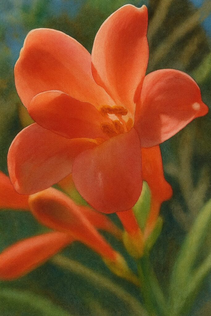 花の中心まで丁寧に表現されたヒメヒオウギズイセンのイラスト画像