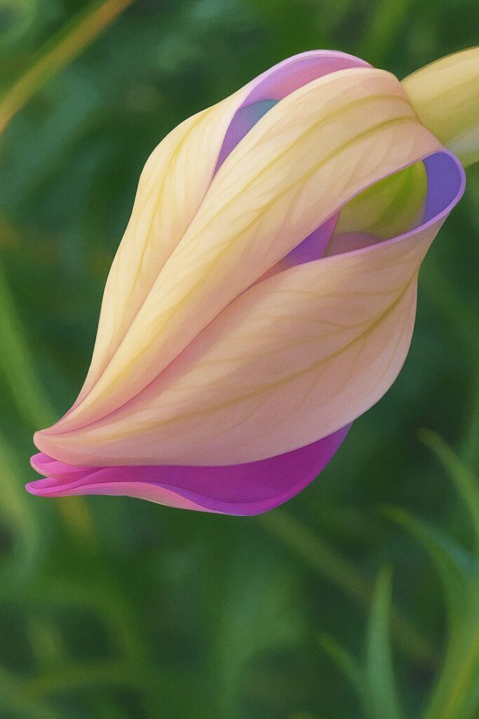 開花直前のイソトマの花を斜め上から描いた植物イラスト